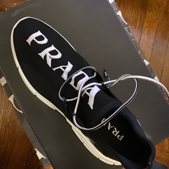 Prada Men’s Logo Sock Sneaker - Picture 1 of 5